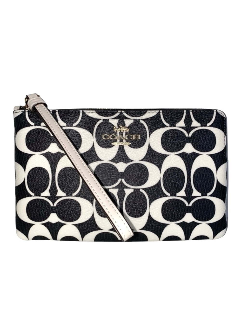 Coach Large Zip Signature Wristlet
